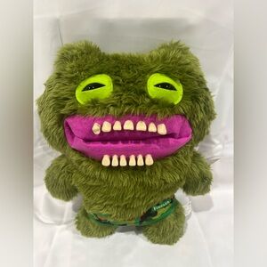 FUGGLER BIGG FUGG Plush XL 18” Green Monster Chuckles Teeth Jumbo Limited Ed.